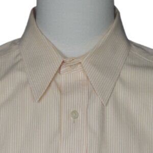 Eddie Bauer SZ M Relaxed Fit 100% Cotton Yellow Striped Men's Button Up Shirt
